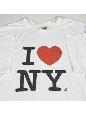 Vintage I Love NY White Graphic T-Shirt XL I Heart New York Officially Licensed
